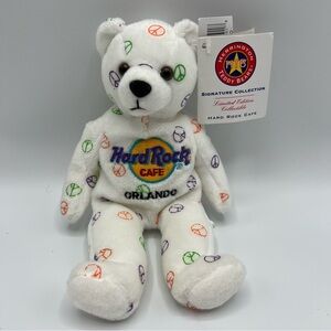 NWT VINTAGE 2005 Hard Rock Cafe‎ Orlando Herrington Teddy Bears Peace Signs